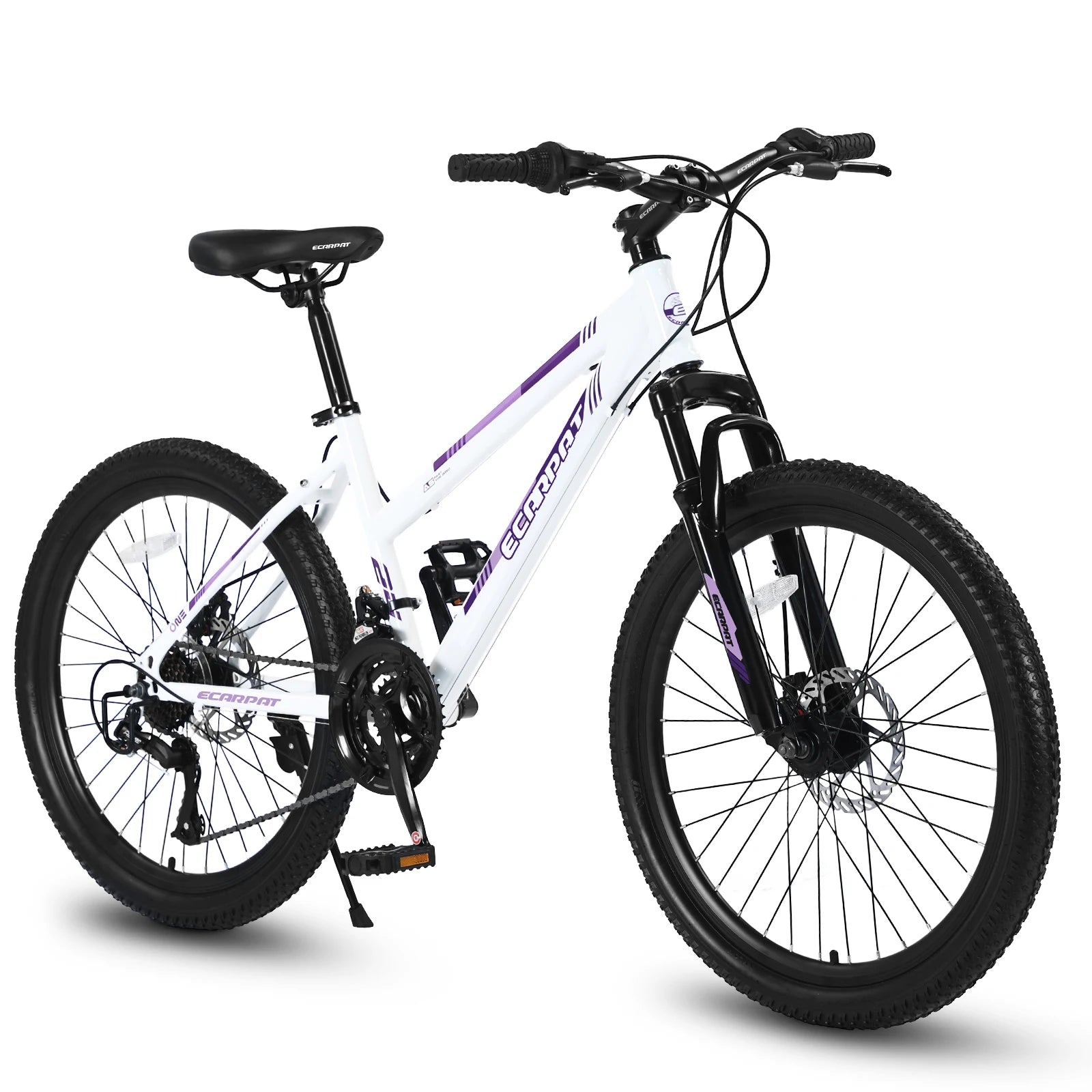 Mountain Bike 24 26 Inch Wheels, 21-Speed Disc Brake, Female Bicycles, 15" Steel Frame Front Fork Suspension