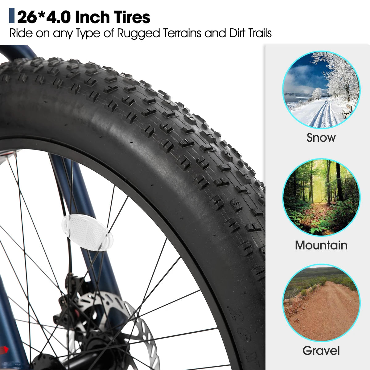 20 Inch Kids' Bicycles Fat Tire Mountain Bike for  Age 5 + Years, Shimano 7-Speed, Dual-Disc Brake,Kids BeachBicycle