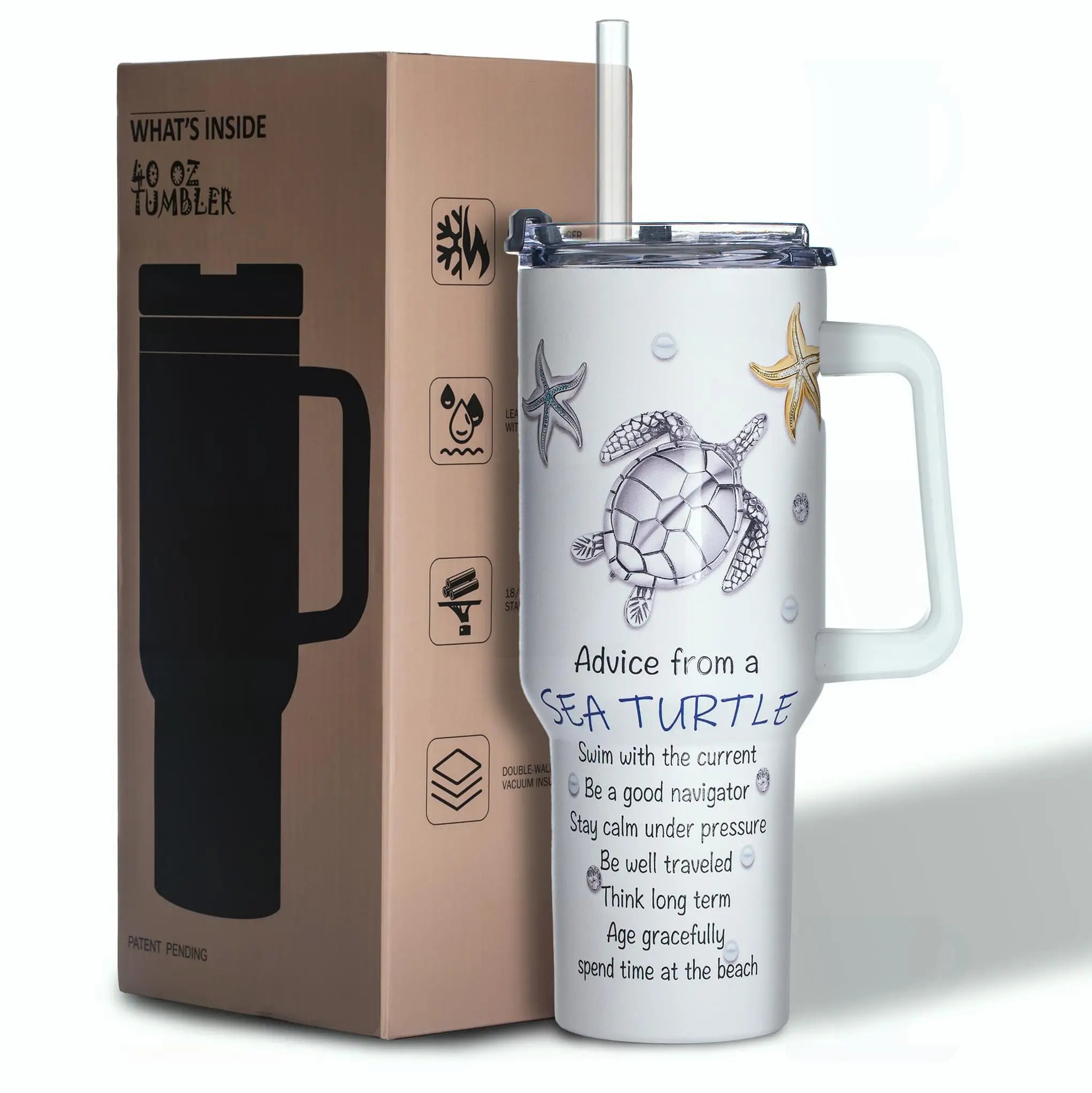 40oz Tiger Print Tumbler – Vacuum Insulated Stainless Steel Travel Mug with Leakproof Lid, Handle, Wide Mouth, BPA-Free