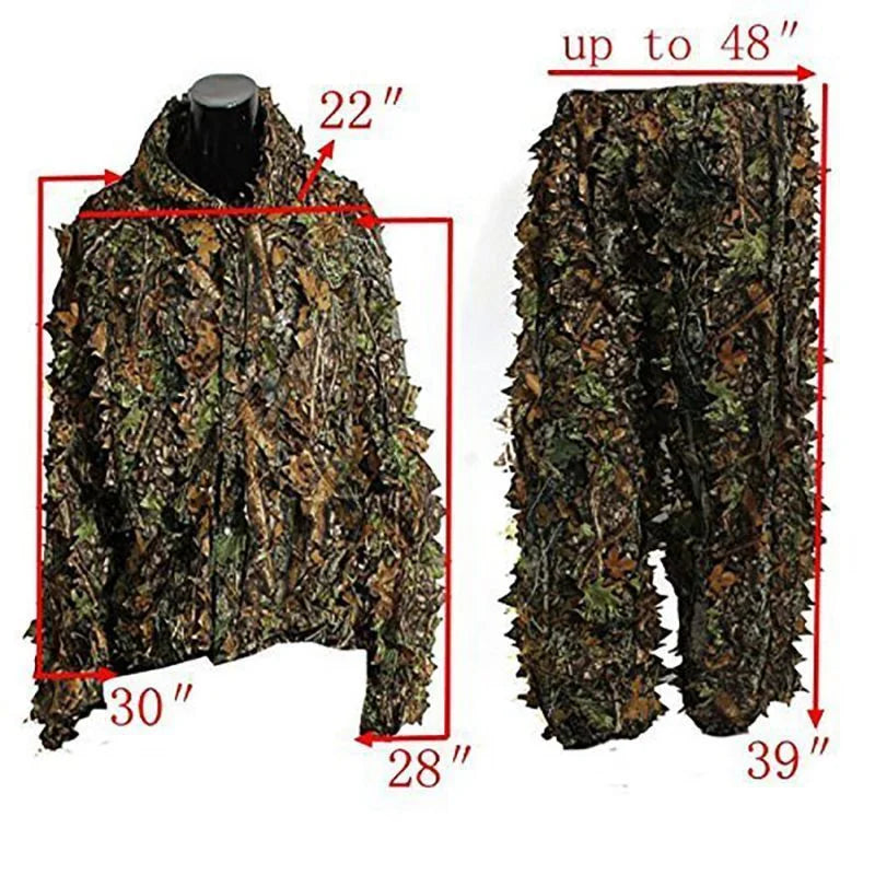 Suit Tactical Outdoor Camouflage Clothes Leafy Bionic Jungle CS Shooting Suits Combat Clothes Set For Holiday Party