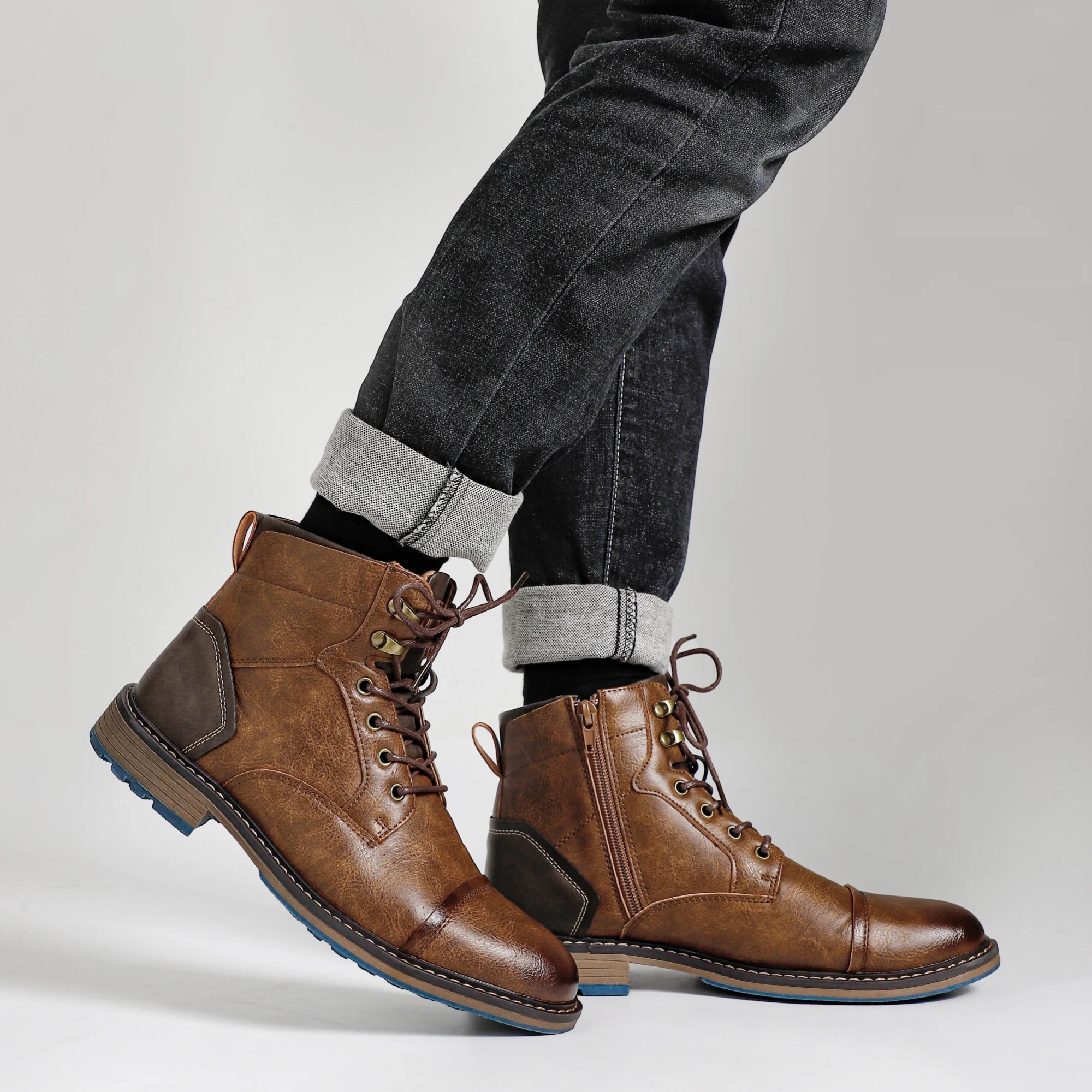 Size 8-13 Retro Men Boots 2025 Fashion Comfortable Spring Leather Boots