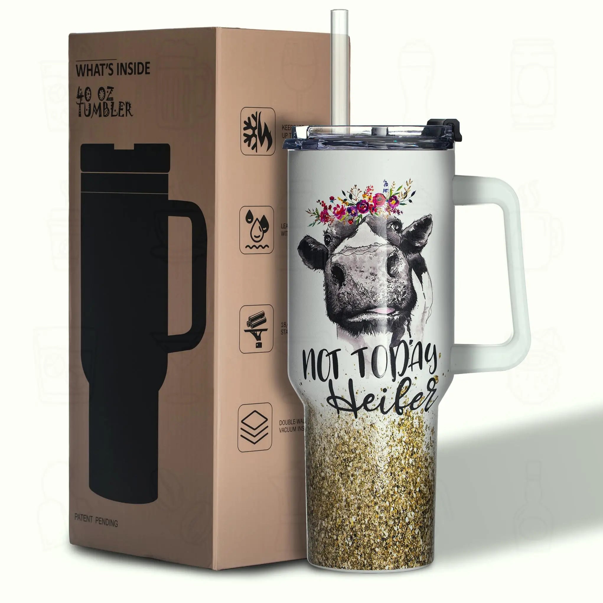 40oz Sea Turtle Stainless Steel Tumbler – Vacuum Insulated Travel Mug with 3D Ocean Print, Lid, Handle, Gift for Women