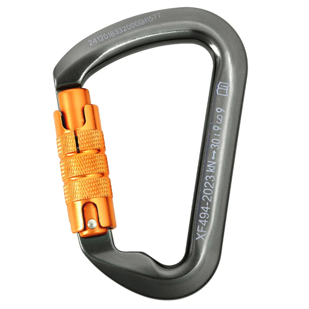 Climbing Carabiner Heavy Duty D-Shaped Carabiners Mountain Caribiniers for Rock Climbing Rappelling and Mountaineering
