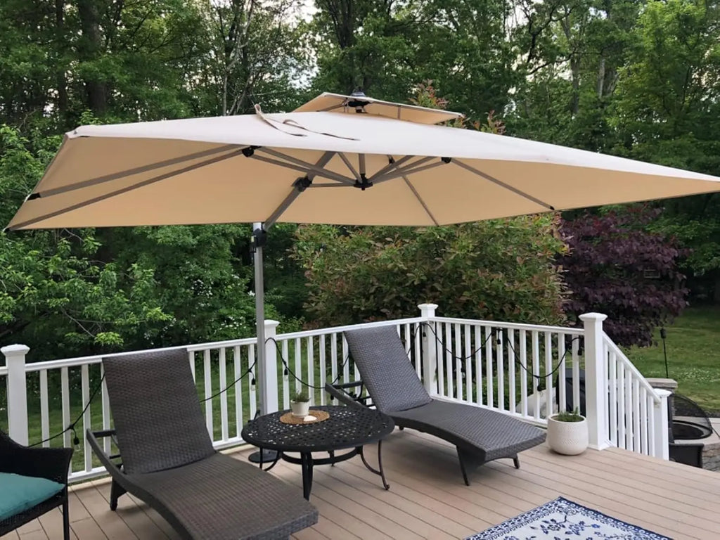 9' X 12' Patio Umbrella Outdoor Rectangle Umbrella Large Cantilever Umbrella Windproof Offset Heavy Duty Sun for Garden Deck9' X 12' Patio Umbrella Outdoor Rectangle Umbrella Large Cantilever Umbrella Wind