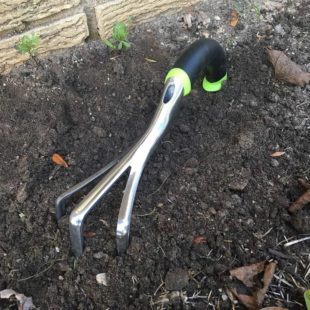 Ergonomic Aluminum Hand Cultivator Lightweight Garden Tool Soil Turning Weeding Ideal Arthritis and Hand Strength Issues