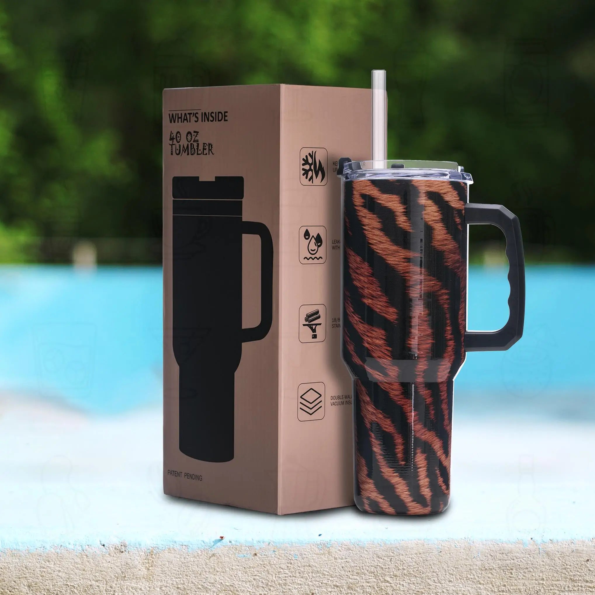 40oz Sea Turtle Stainless Steel Tumbler – Vacuum Insulated Travel Mug with 3D Ocean Print, Lid, Handle, Gift for Women