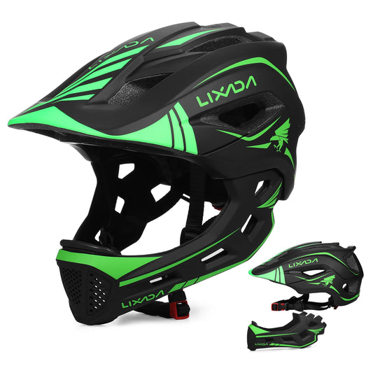 Kids Detachable Full Face Helmet Children Sports Safety Bike Helmet Protective Gear for Cycle Skateboarding Roller Skatin