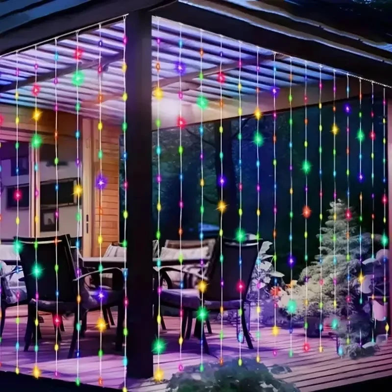 LED RGB Smart Curtain Lights with Music App Controls Fairy Light DIY String Lamp Party Window Curtain Bedroom Christma Deco