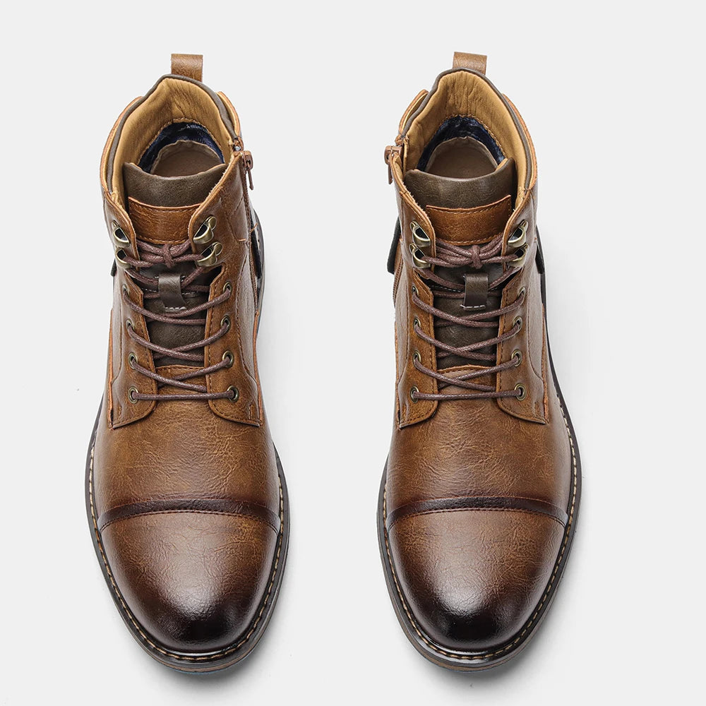 Size 8-13 Retro Men Boots 2025 Fashion Comfortable Spring Leather Boots