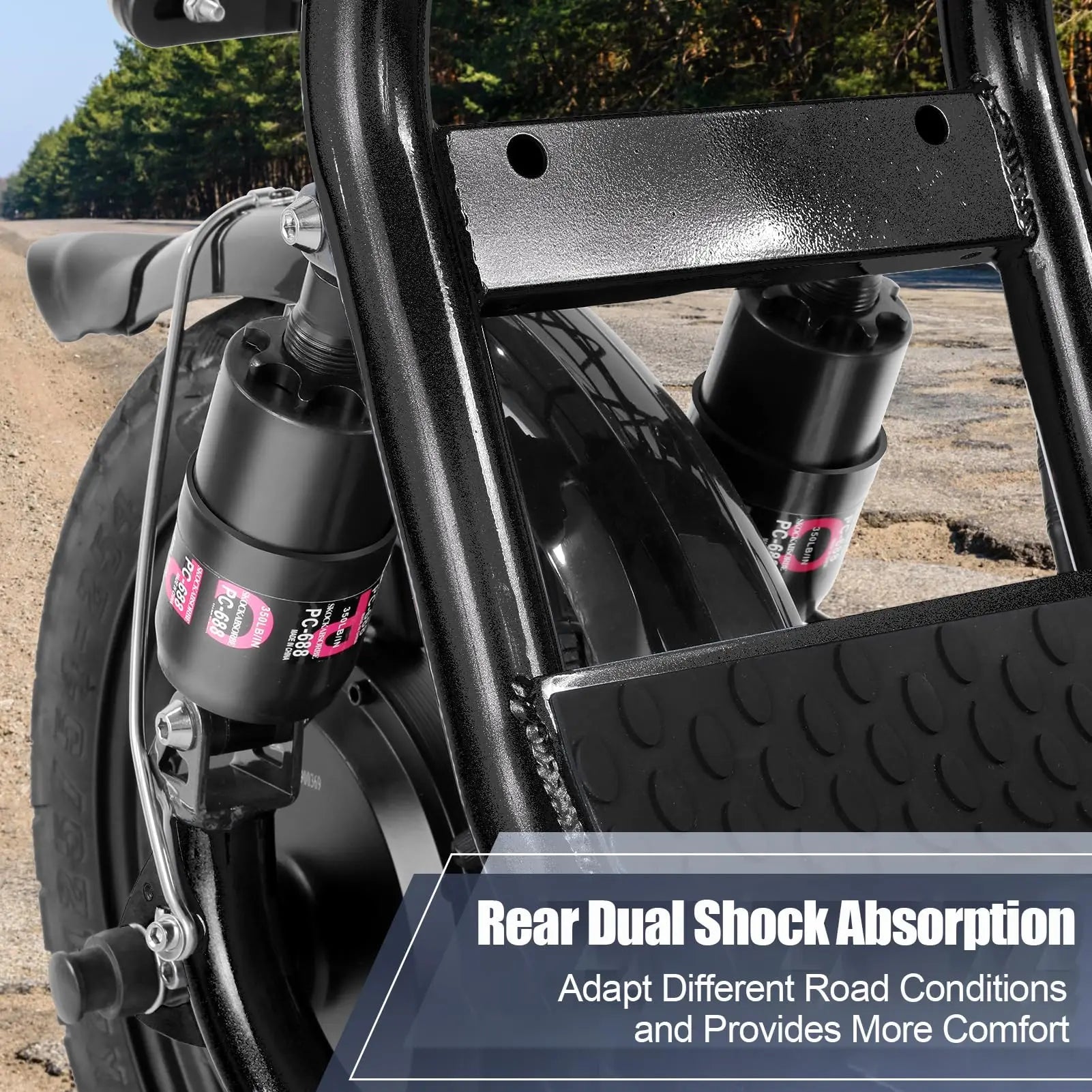 500W Electric Scooter with Seat, 14" Fat Tire, 500Wh Battery,25 Miles&20MPH, Foldable, with Basket & Shock Absorbing