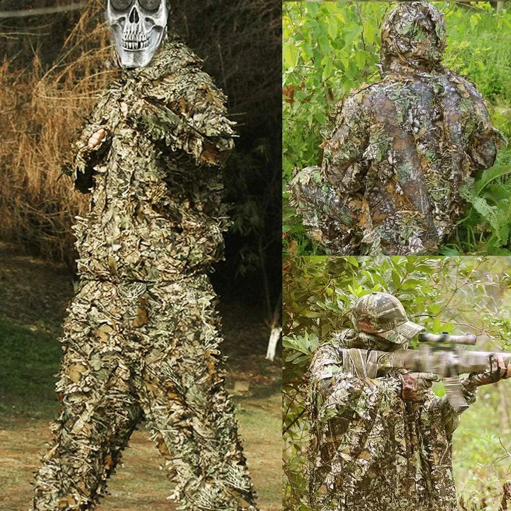 Suit Tactical Outdoor Camouflage Clothes Leafy Bionic Jungle CS Shooting Suits Combat Clothes Set For Holiday Party