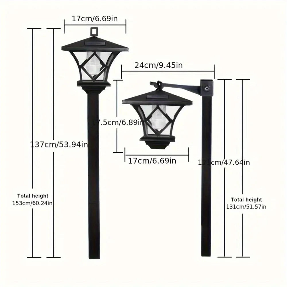 Solar Light Pole Waterproof Solar Lamp Post Vintage Street Lights Solar Post Lights Outdoor for Patio, Garden