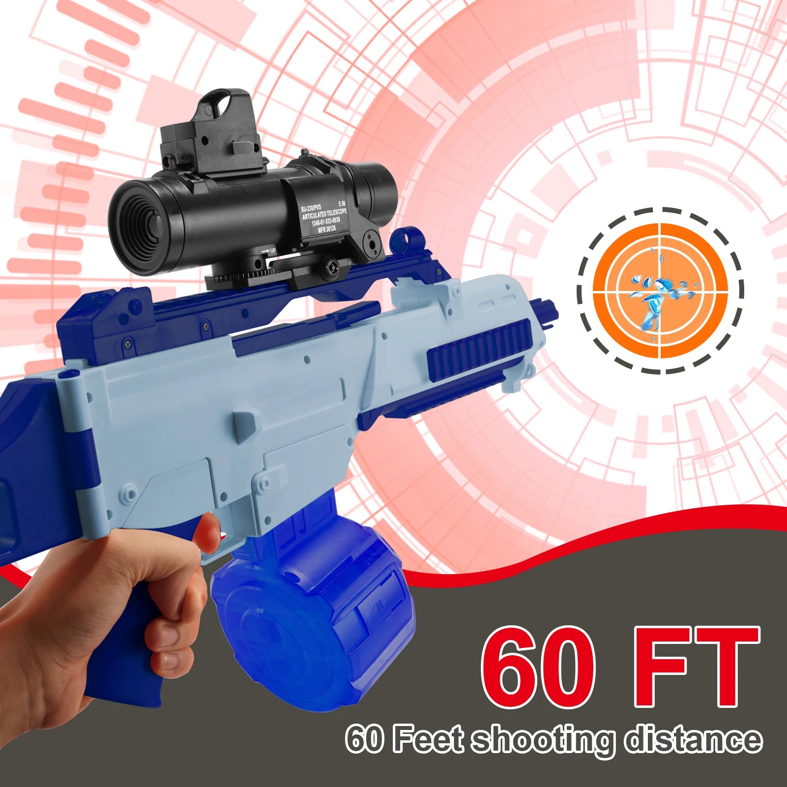 High Speed G36C Electric Gel Balls Blaster, Automatic & Manual Dual Shooting Modes Water Bullets Gun Toys, Holidays Gifts