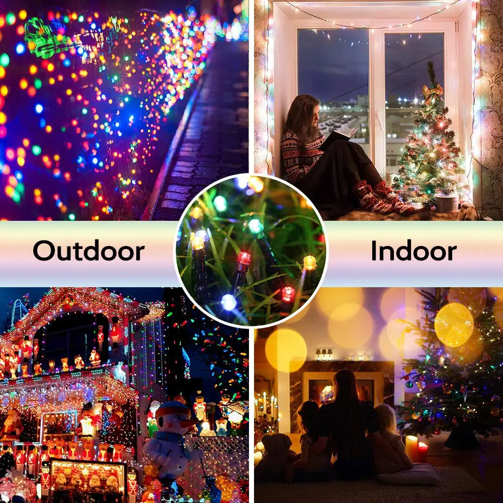 1 Pc Solar Christmas Lights, 50 LED/100 LED/200 LED/300 LED 8 Modes Outdoor Christmas String Lights, Waterproof Solar Lights