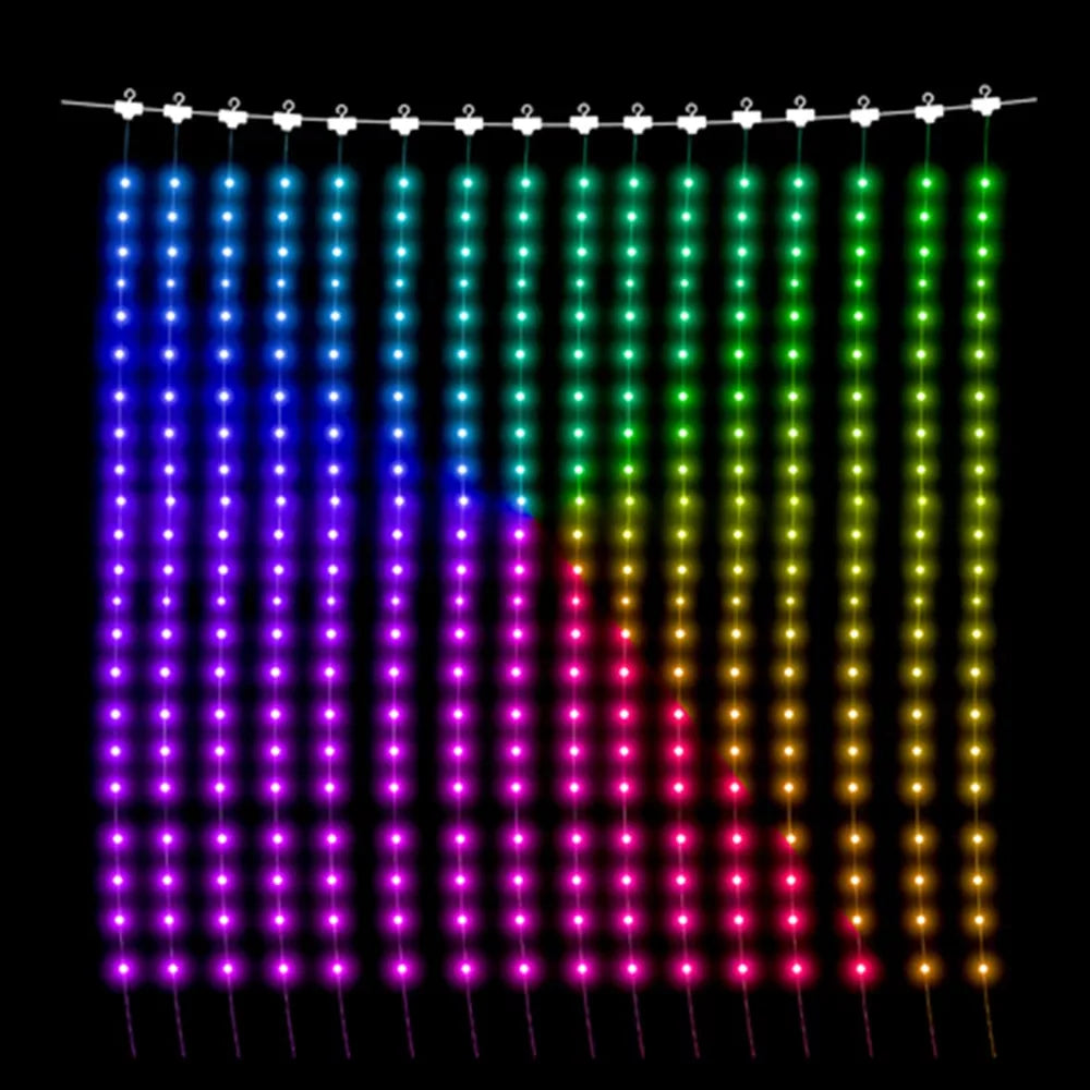 LED RGB Smart Curtain Lights with Music App Controls Fairy Light DIY String Lamp Party Window Curtain Bedroom Christma Deco