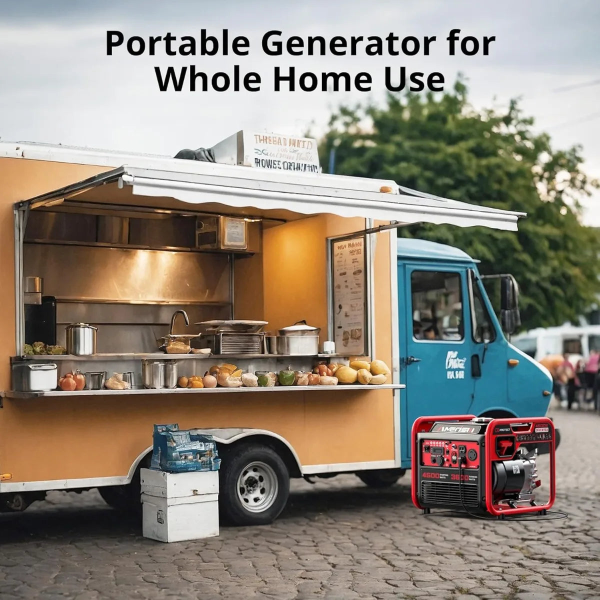 4500W Portable Inverter Generator, Gas Powered with CO Sensor for Camping Tailgating and Emergency