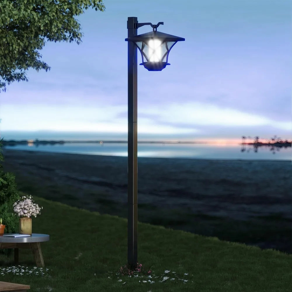 Solar Light Pole Waterproof Solar Lamp Post Vintage Street Lights Solar Post Lights Outdoor for Patio, Garden