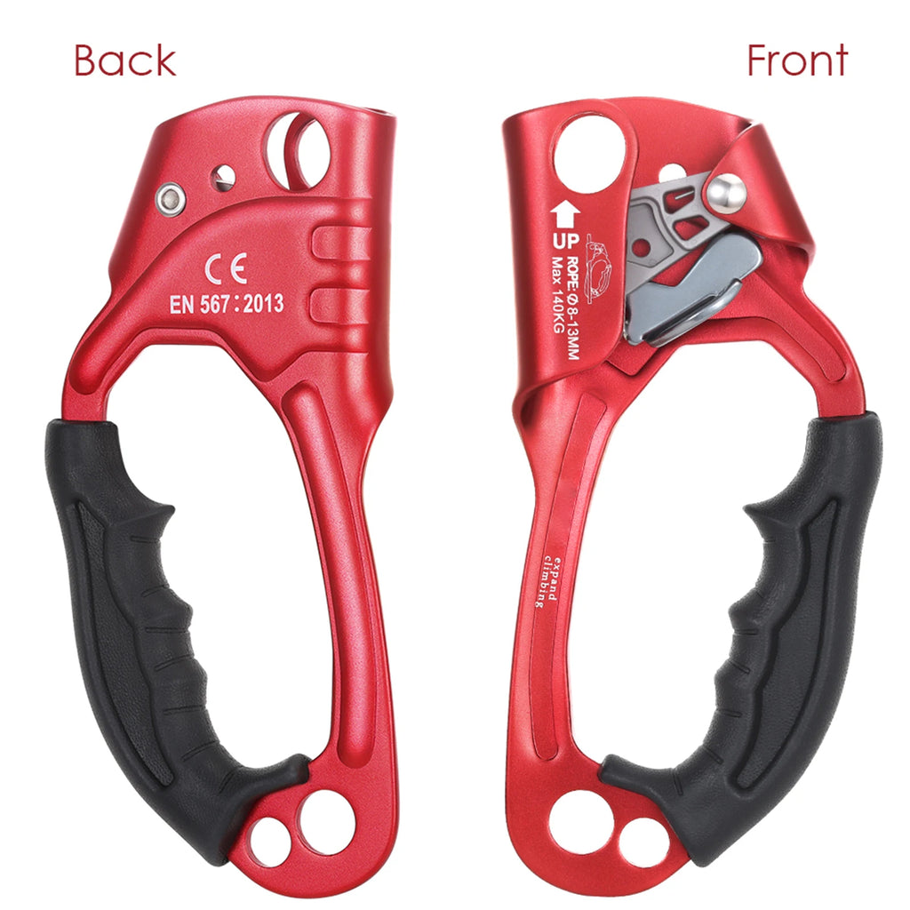 Hand Ascender Aluminum Magnesium Alloy Rock Climbing Handheld Ascender for Aloft Working Caving