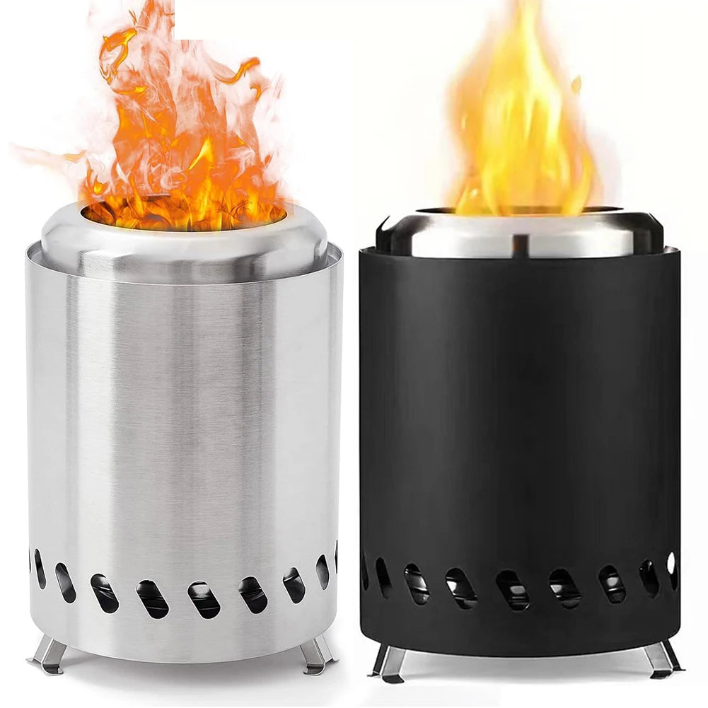 Outdoor Camping Table Smokeless Stove Stainless Steel Burner Heater Mini Tabletop Fire Pit Portable Campfire Wood Burning Stove