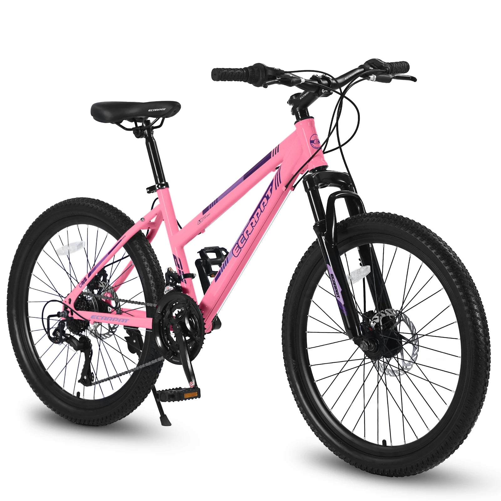 Mountain Bike 24 26 Inch Wheels, 21-Speed Disc Brake, Female Bicycles, 15" Steel Frame Front Fork Suspension