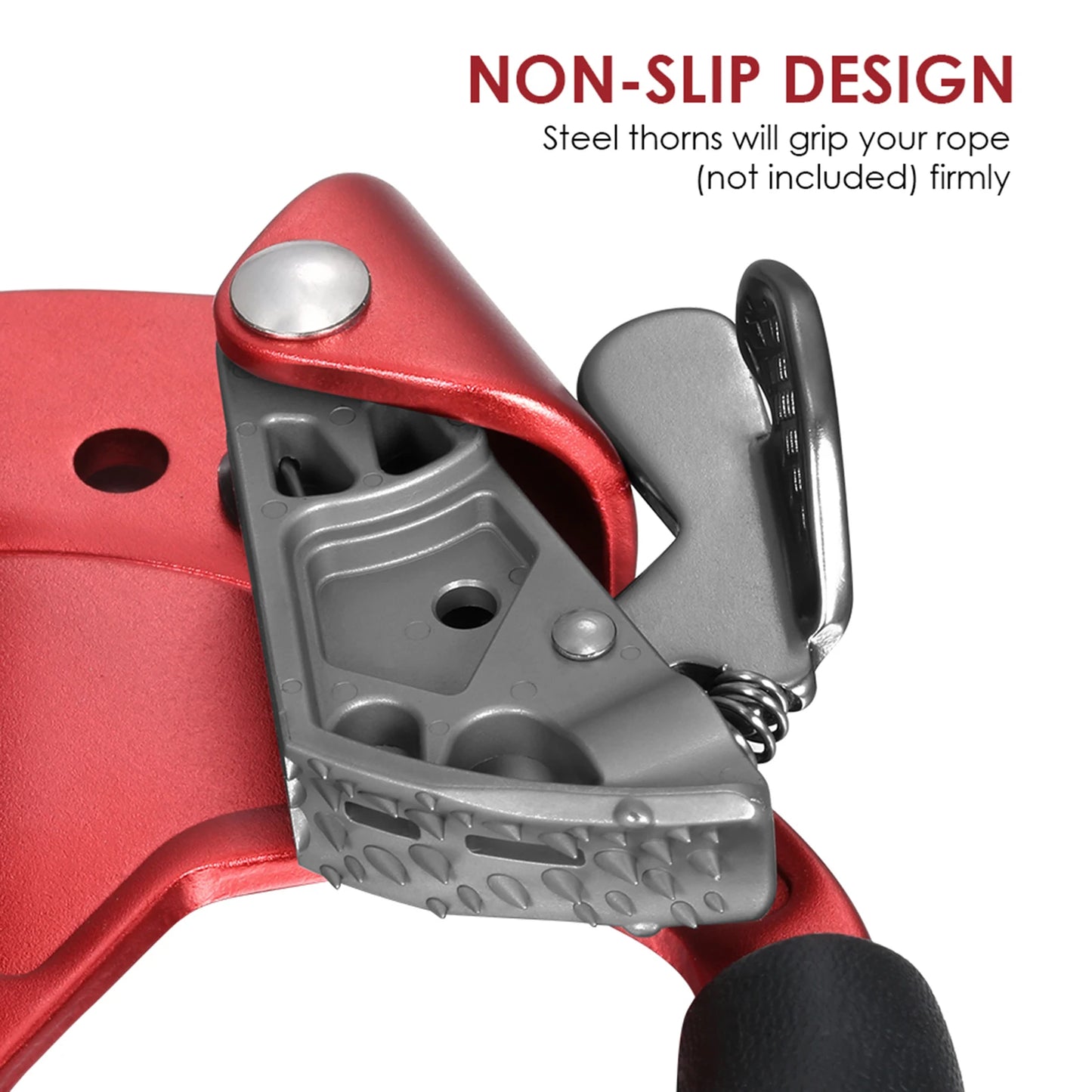 Vertical Rope Ascender Hand Ascender Aluminum  Alloy Rock Climbing Handheld Ascender for Aloft Working Caving