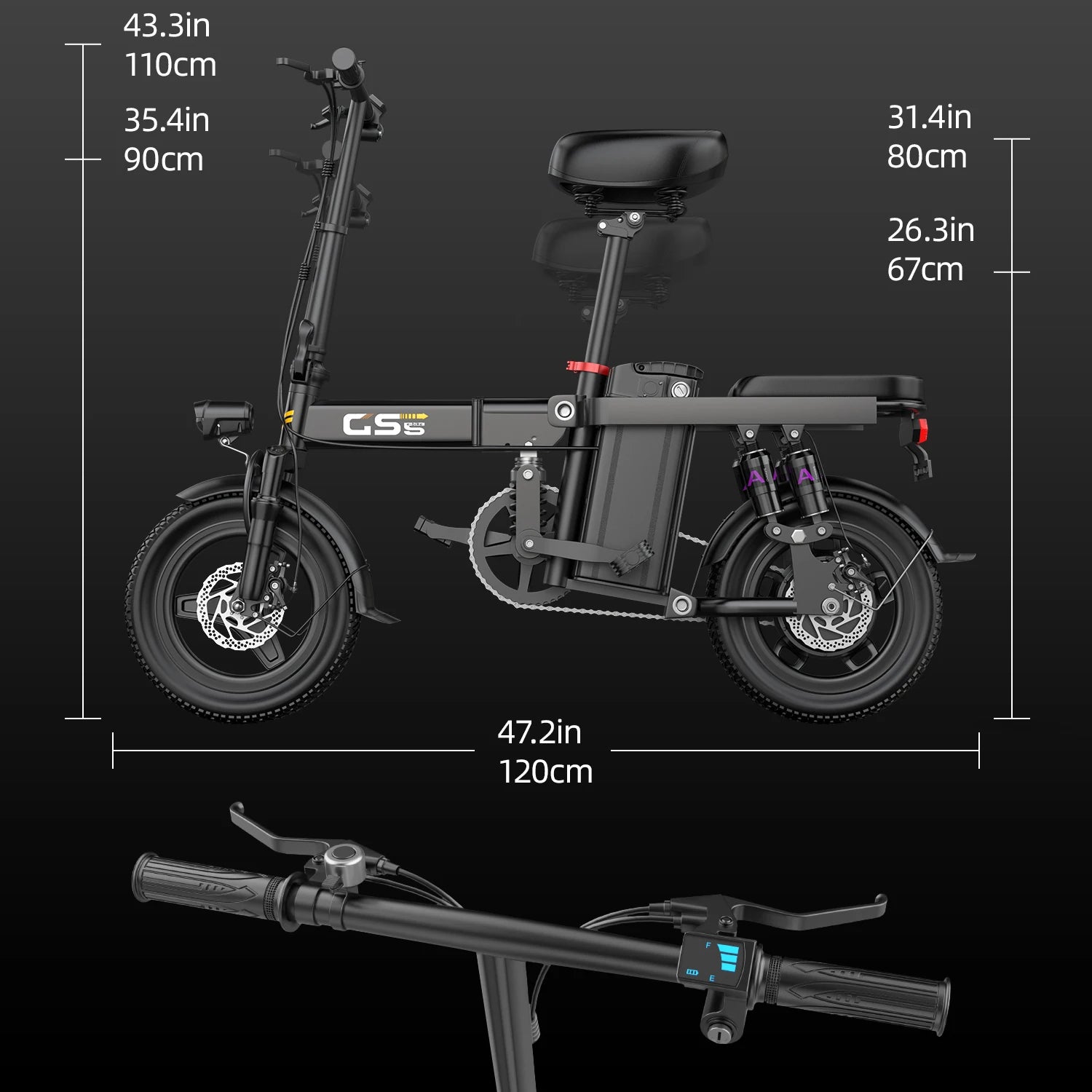 Electric Bike for Adults Teen-Folding Electric Bicycle 750W Peak Motor,20+MPH 35 Miles,Commuter Ebike 48V 15AH Removable Battery