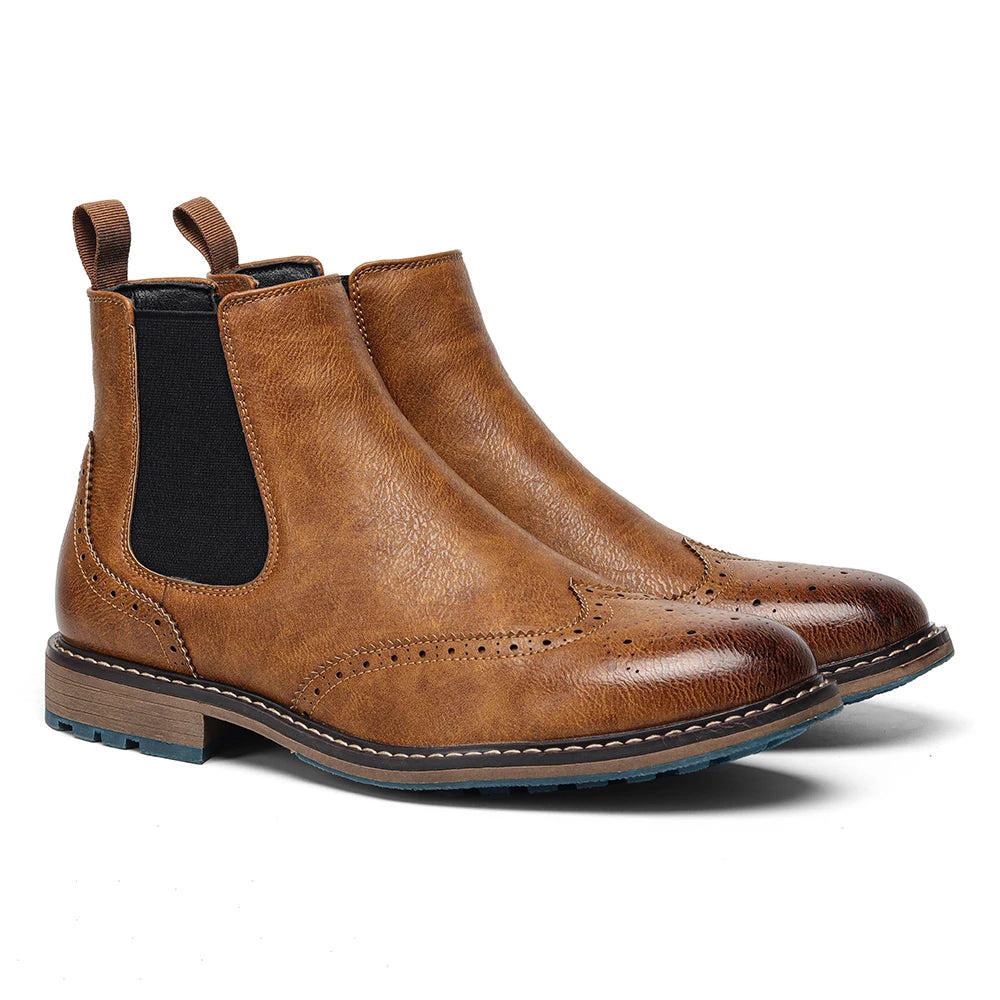 Size 8-13 Retro Men Boots 2025 Fashion Comfortable Spring Leather Boots