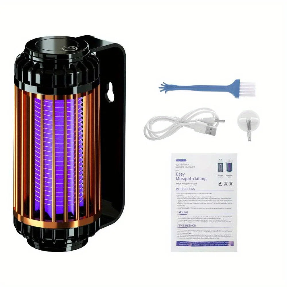 Electric Mosquito Insect Killer Purple Light Fly Trap Insect Control Lamp-Black/Gray