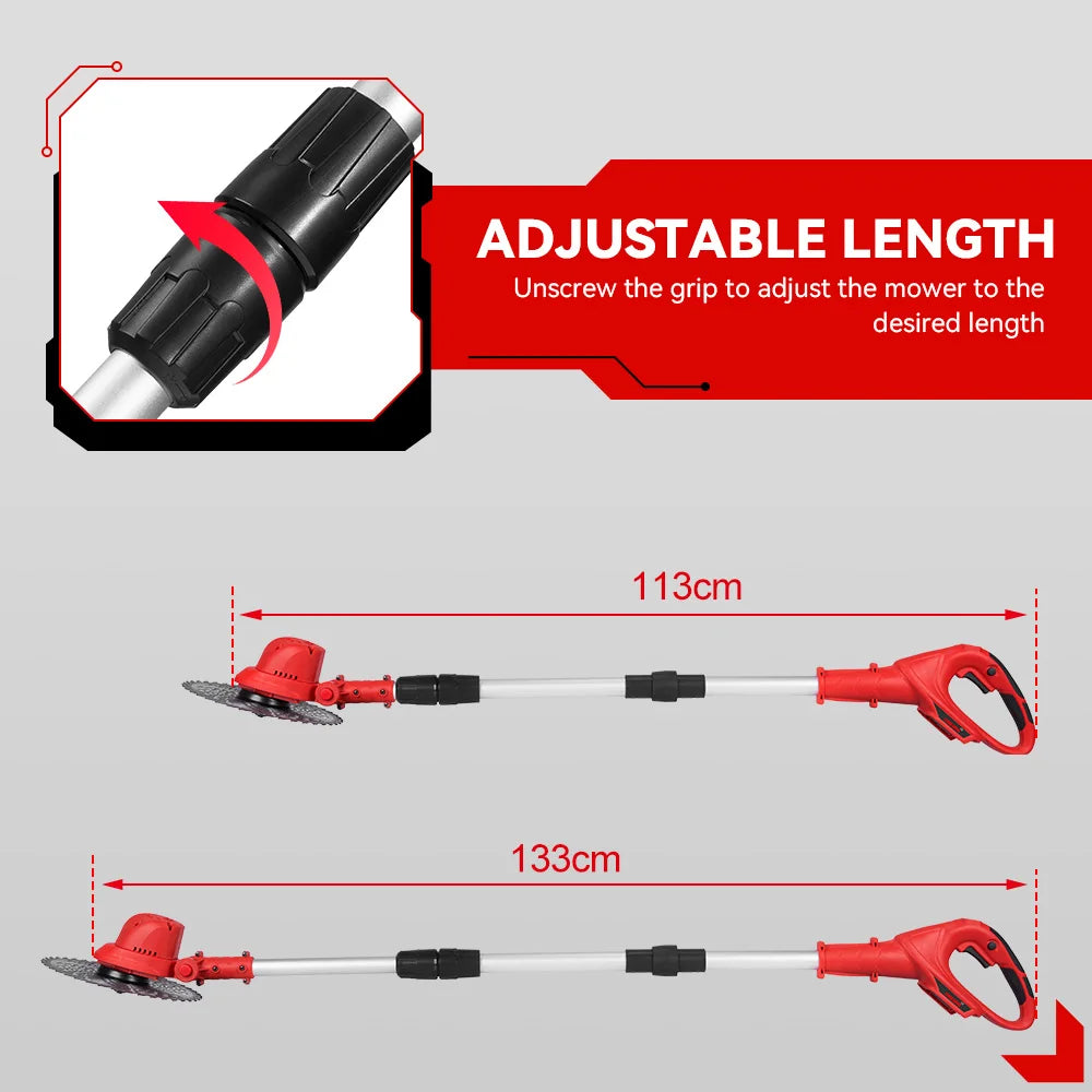 Cordless Brushless Electric Lawn Mower 10" Grass Trimmer Foldable Adjustable Garden Cutter Tool For Makita Battery Pin