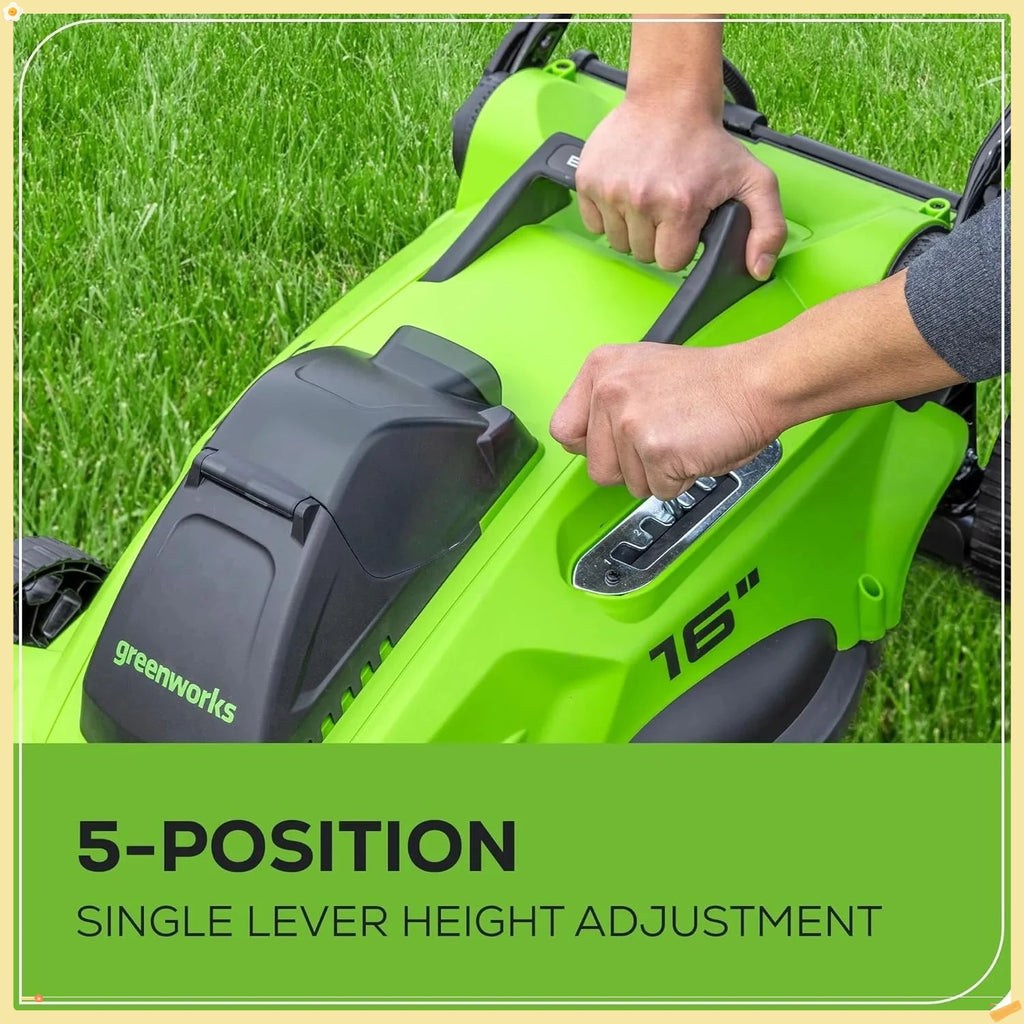 40V 16" Brushless Cordless (Push) Lawn Mower (75+ Compatible Tools), 4.0Ah Battery and Charger Included