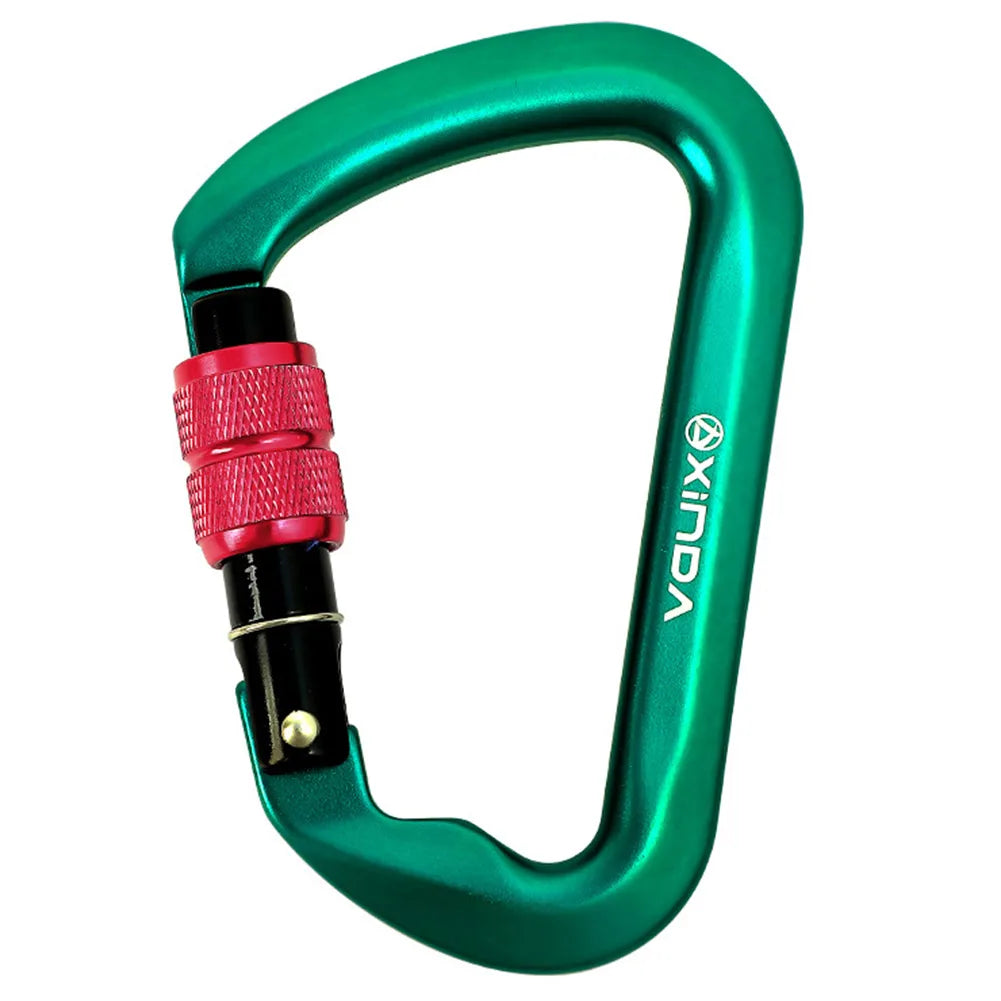 Climbing Carabiner Heavy Duty D-Shaped Carabiners Mountain Caribiniers for Rock Climbing Rappelling and Mountaineering