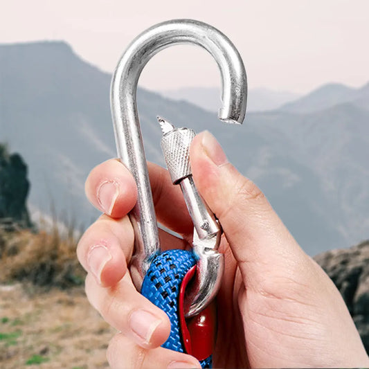 10mm Rock Climbing Rope with 2 Hooks Outdoor Static Rapelling Rope 10m/20m/30m Mountaineering Rope for Fire Escape Car Rescue