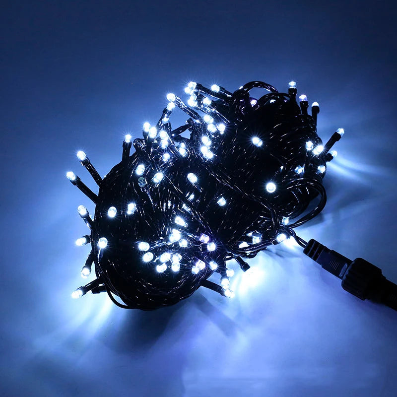 20M Black line Outdoor LED String Lights Garland 220V/110V Waterproof Fairy Light Christmas Wedding Party Holiday Garden Decor