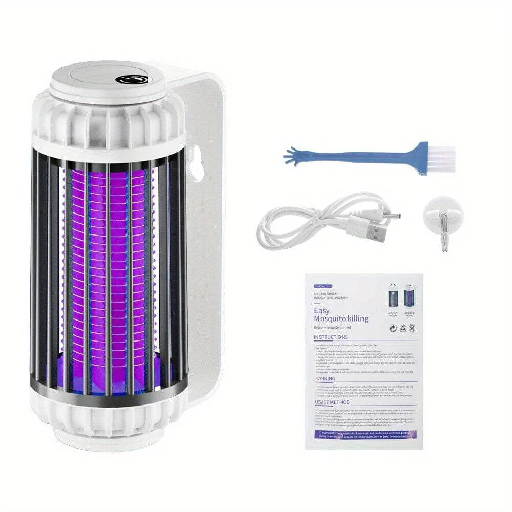 Electric Mosquito Insect Killer Purple Light Fly Trap Insect Control Lamp-Black/Gray