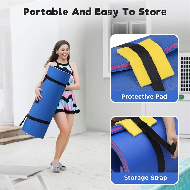 7x 3FT Floating Water Pad Mat Tear-resistant 3-layer Floating Island Pool Lake Ocean Swimming Pool Floating Pad Float Mat
