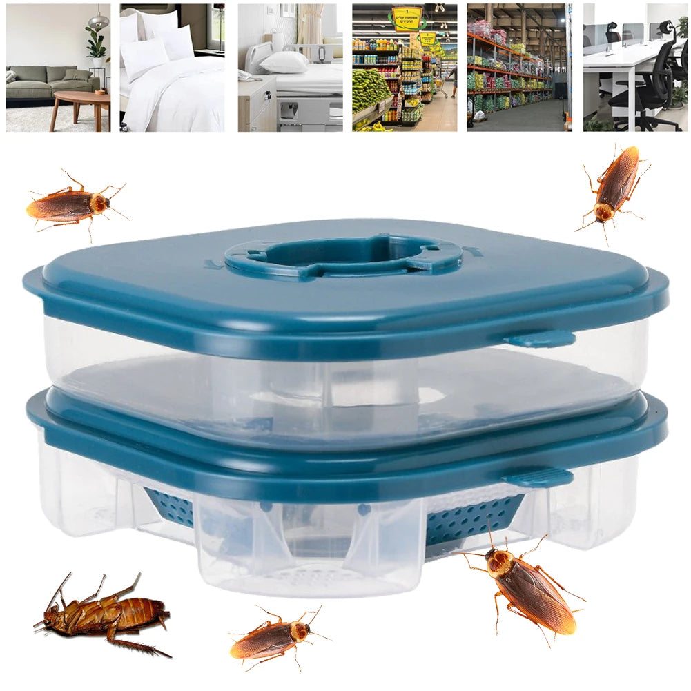 Reusable Cockroach Catcher Trap 1-5PCS Double Layer Roach Trap Pest Control Tool Non-Toxic Safe Easy to Use for Indoor Home