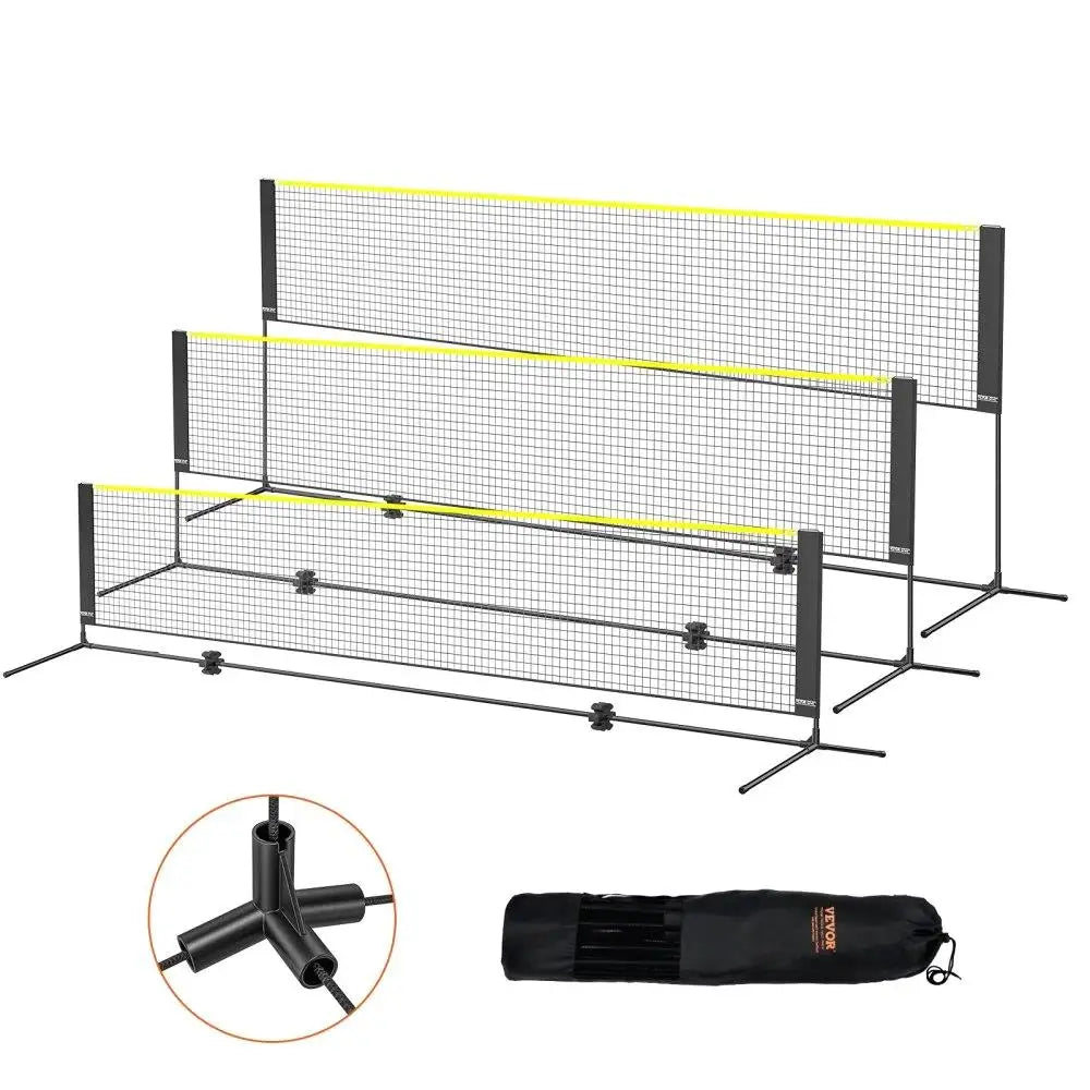 Multi Sport Net Set 14ft Wide Height Adjustable Foldable Portable Easy Setup with Carry Bag for Indoor Outdoor Use