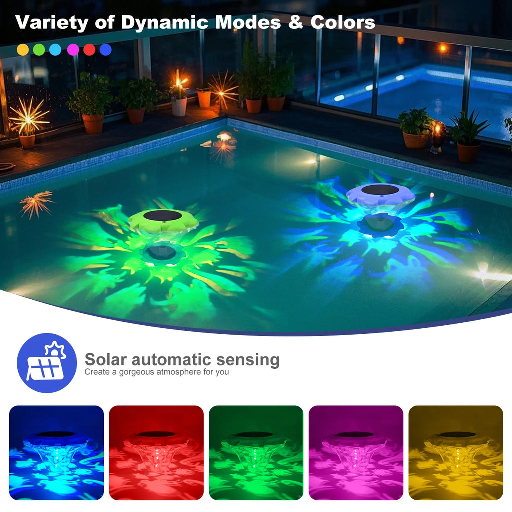 Solar Pool lights IP68 Waterproof Solar-Powered Floating Pools Light for Bathtubs Ponds Pool Parties Water Decorations