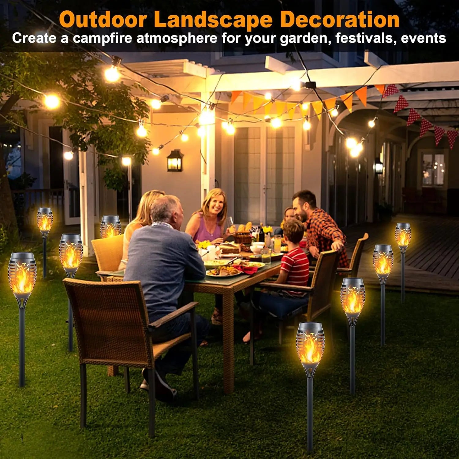 12LED Solar Flame Torch Light Flickering Light Waterproof Outdoor Garden Decoration Landscape Lawn Path Yard Patio Floor Lamps