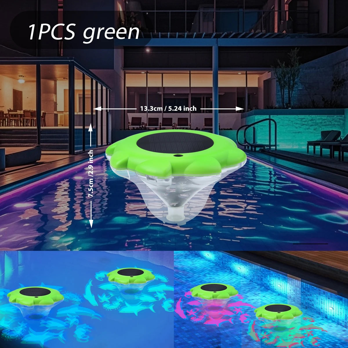 Solar Pool lights IP68 Waterproof Solar-Powered Floating Pools Light for Bathtubs Ponds Pool Parties Water Decorations