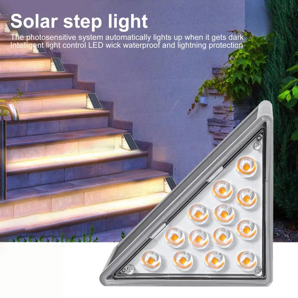 2Pcs Outdoor Step Light Solar Deck Lamp High Brightness Waterproof No Wiring Required Easy to Install Solar Outdoor Light LED Pathway
