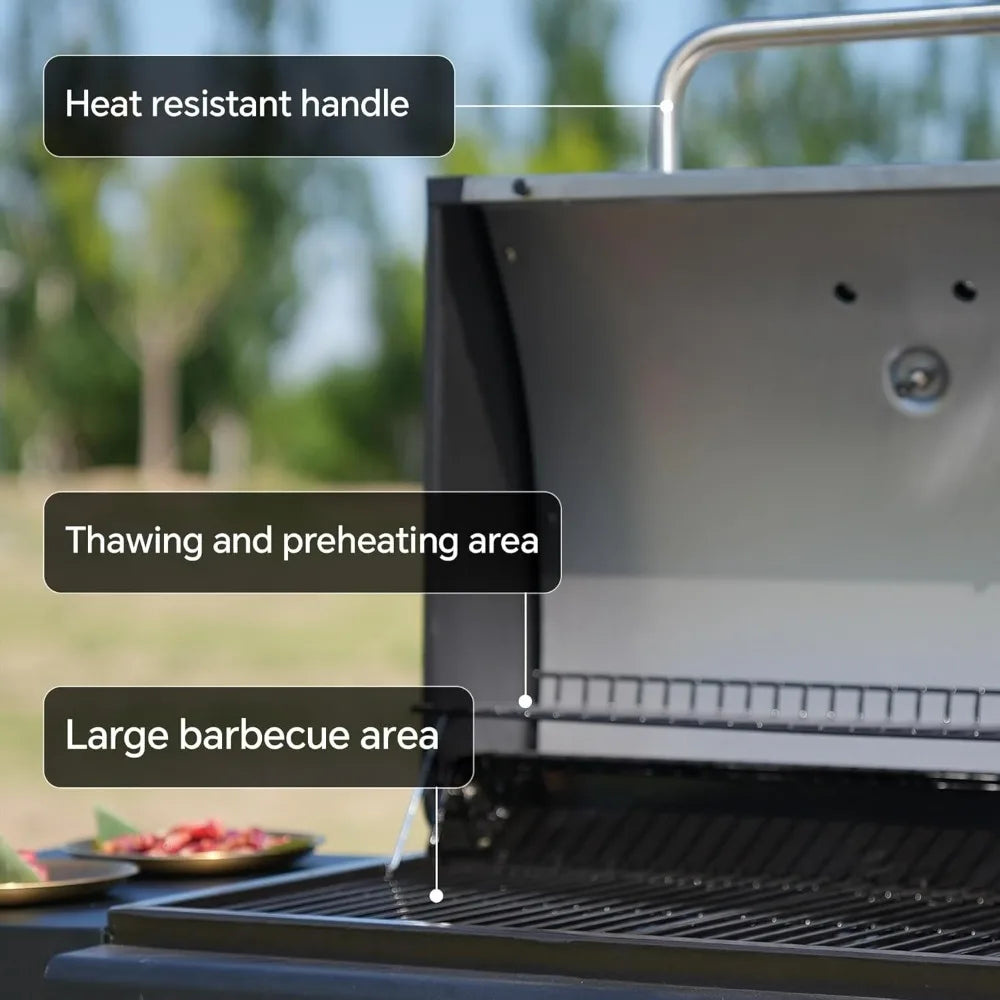 Grill Propane 3 Burner Gas Outdoor Grills, Bbq With Thermometer, Patio Grill For Small Gatherings, Asadores De Gas 30000 BTU. Ba