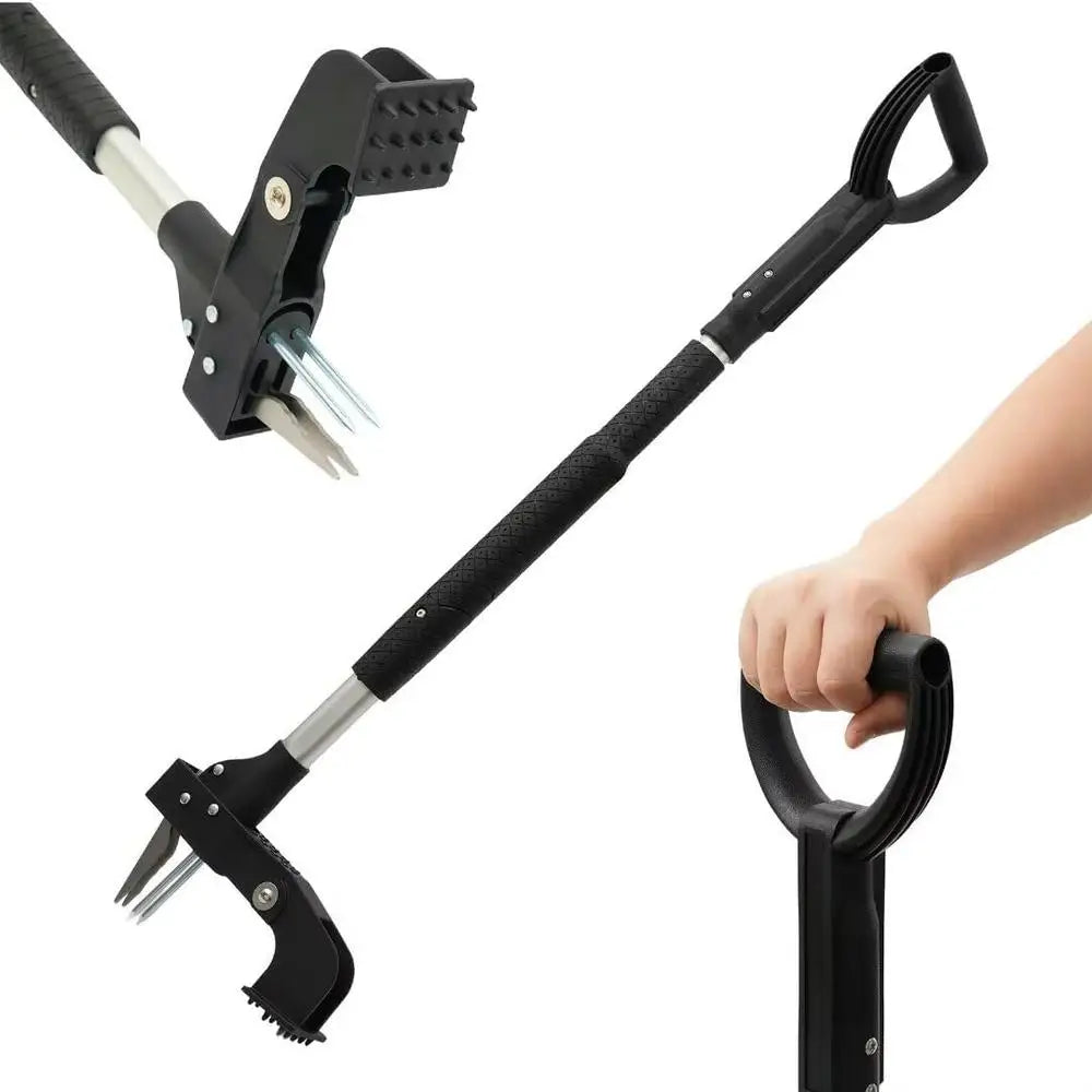 Ergonomic Stand-Up Weeder Tool with 4 Stainless Steel Claws Effective Weed Removal in Lawn and Garden