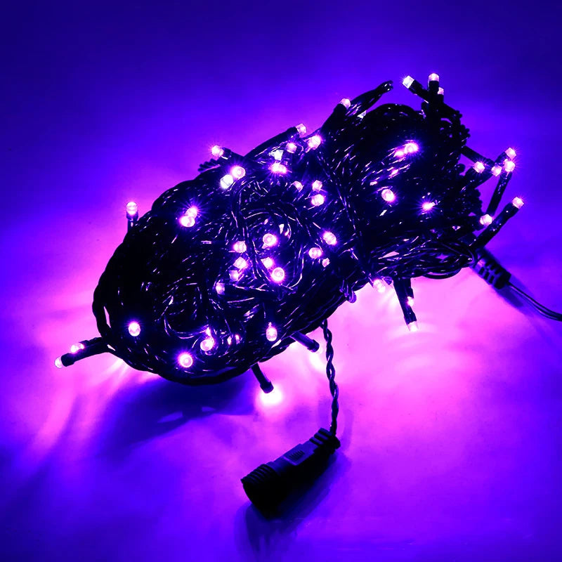 20M Black line Outdoor LED String Lights Garland 220V/110V Waterproof Fairy Light Christmas Wedding Party Holiday Garden Decor