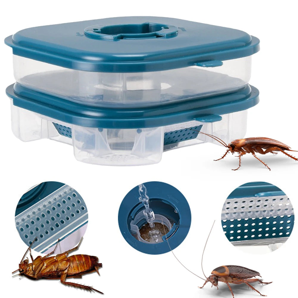 Reusable Cockroach Catcher Trap 1-5PCS Double Layer Roach Trap Pest Control Tool Non-Toxic Safe Easy to Use for Indoor Home