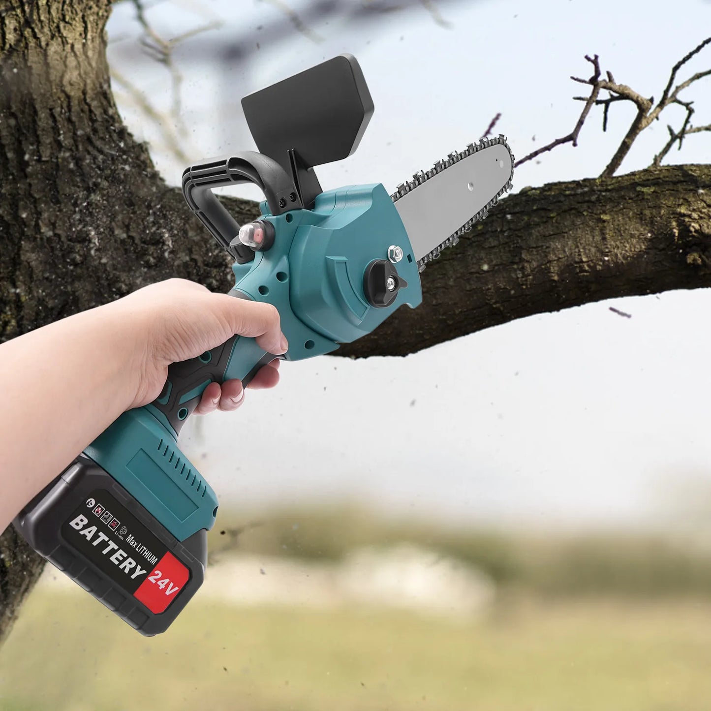 8-in Cordless Mini Chainsaw 800W Portable One-Handed Brushless Chain Saw Electric Battery Rechargeable for Wood Tree Cutting