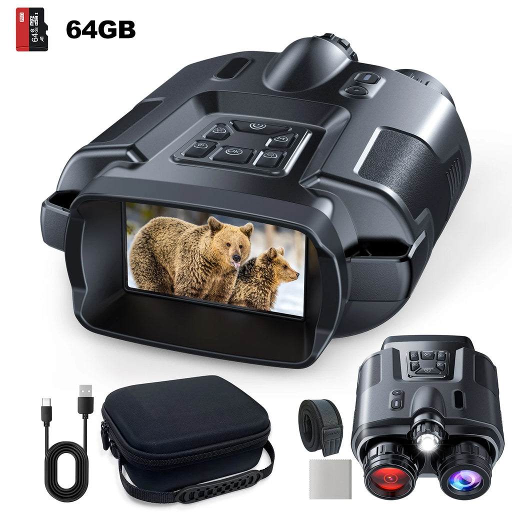 4K Night Vision Binoculars 3inch Screen 8X Digital Zoom With Tactical Light 5000mAh Rechargeable Infrared Vision Night Goggle
