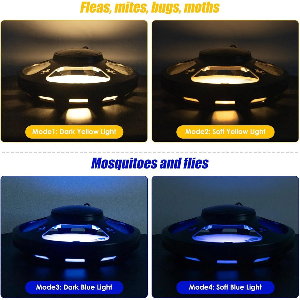 2 Pack Flea Traps - UV Light & 4 LED Modes | 10 Refills for Fleas/Mosquitoes/Gnats | Indoor Pest Control for Home/Office