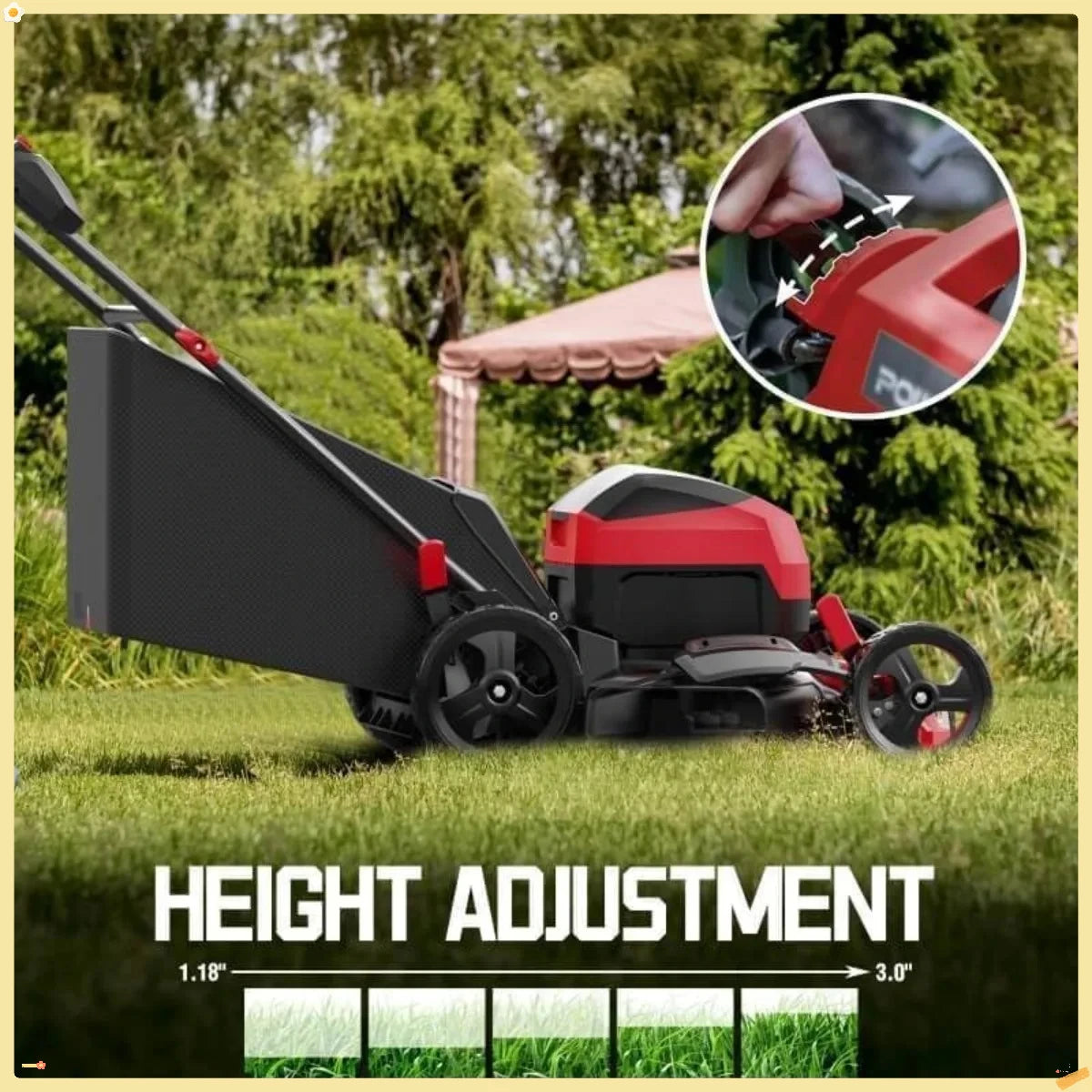 17" Electric Lawn Mower 40V Cordless Mower, 3-in-1 Brushless Push Lawn Mower with 4.0Ah Battery & Charger, Lightweight