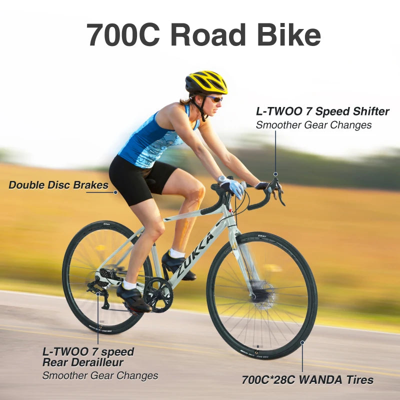 700C  Road Bike ,7 Speed Road Bike, for Men Women ,Aluminum Alloy Frame